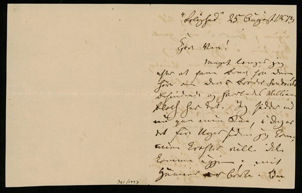 Brev fra H.C. Andersen til Nicolai Bøgh (25/08-1873)